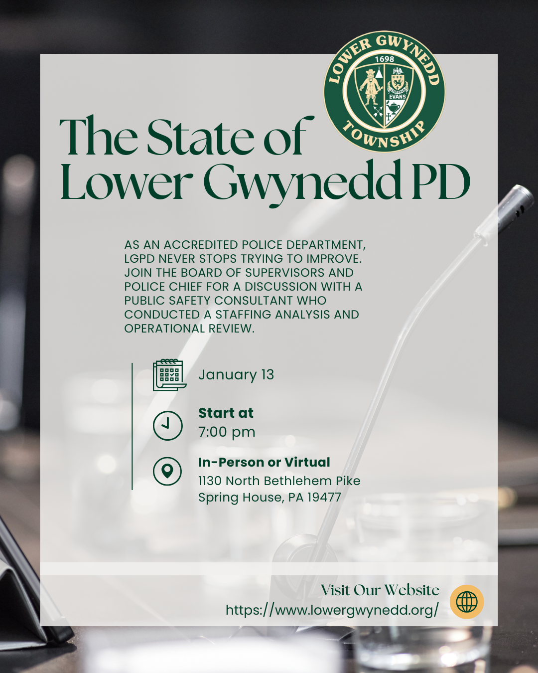 Public Discussion: The State of Lower Gwynedd PD
