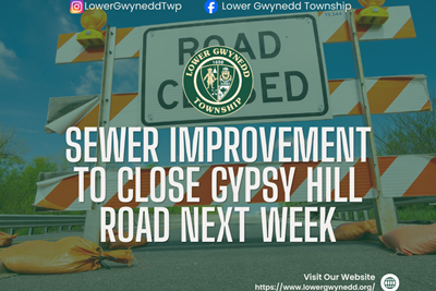 Sewer Improvement to Close Gypsy Hill Road Next Week
