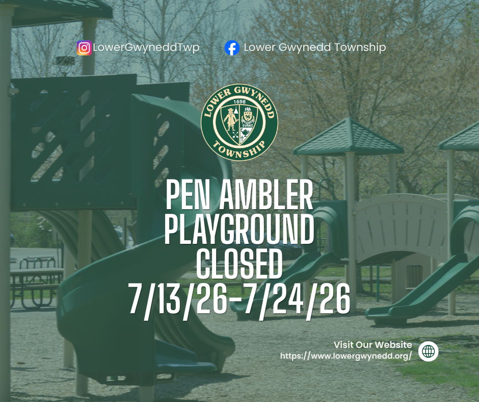 Playground Closure Notice: Pen Ambler Park | Extended July 24